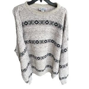 RUFFIAN Blokecore Chucky fisherman knit vintage cotton sweater size XL fits 2XL